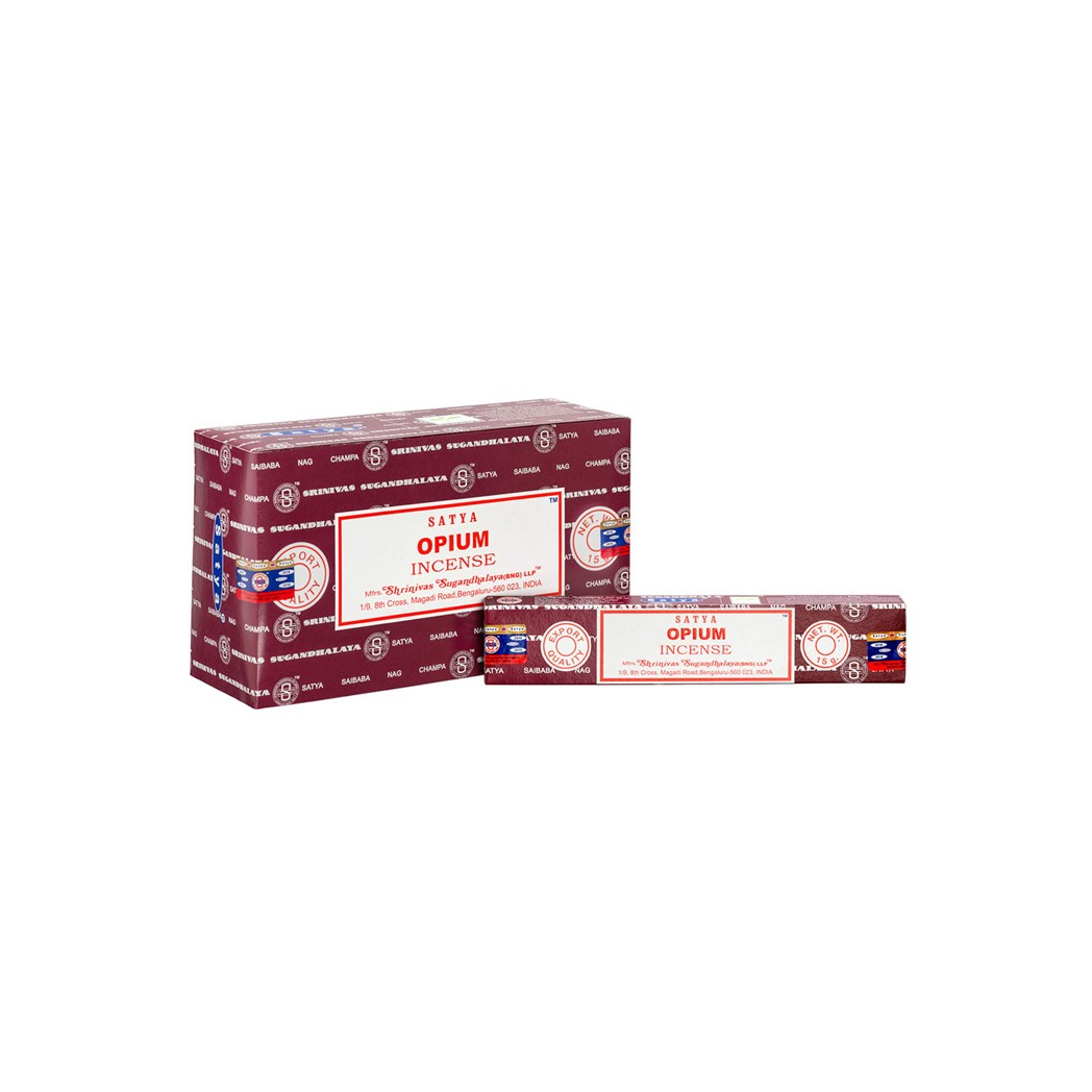 Set of 12 Packets of Opium Incense Sticks by Satya