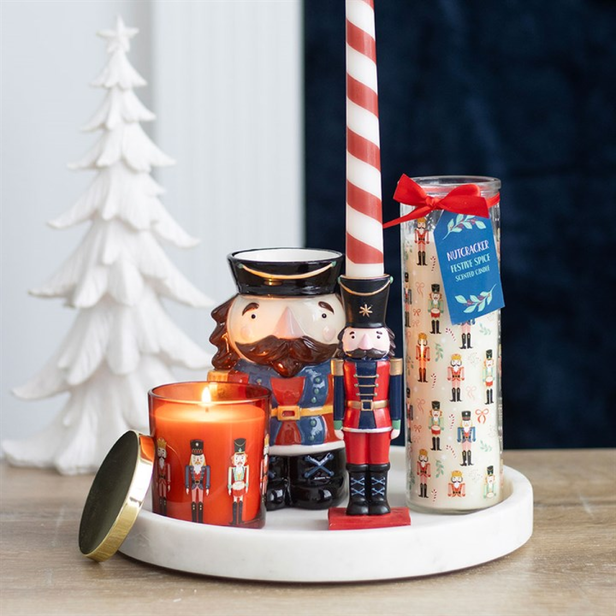 Nutcracker Print Festive Spice Tube Candle