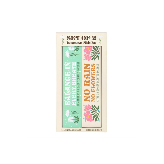 Set of 2 No Rain, No Flowers Incense Stick Packs