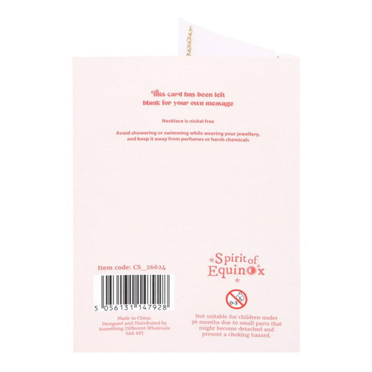 The Sun Celestial Rose Quartz Necklace Card