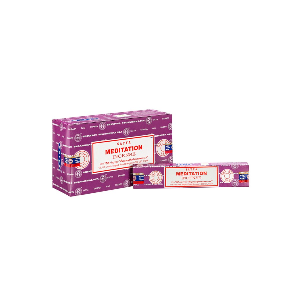 Set of 12 Packets of Meditation Incense Sticks by Satya