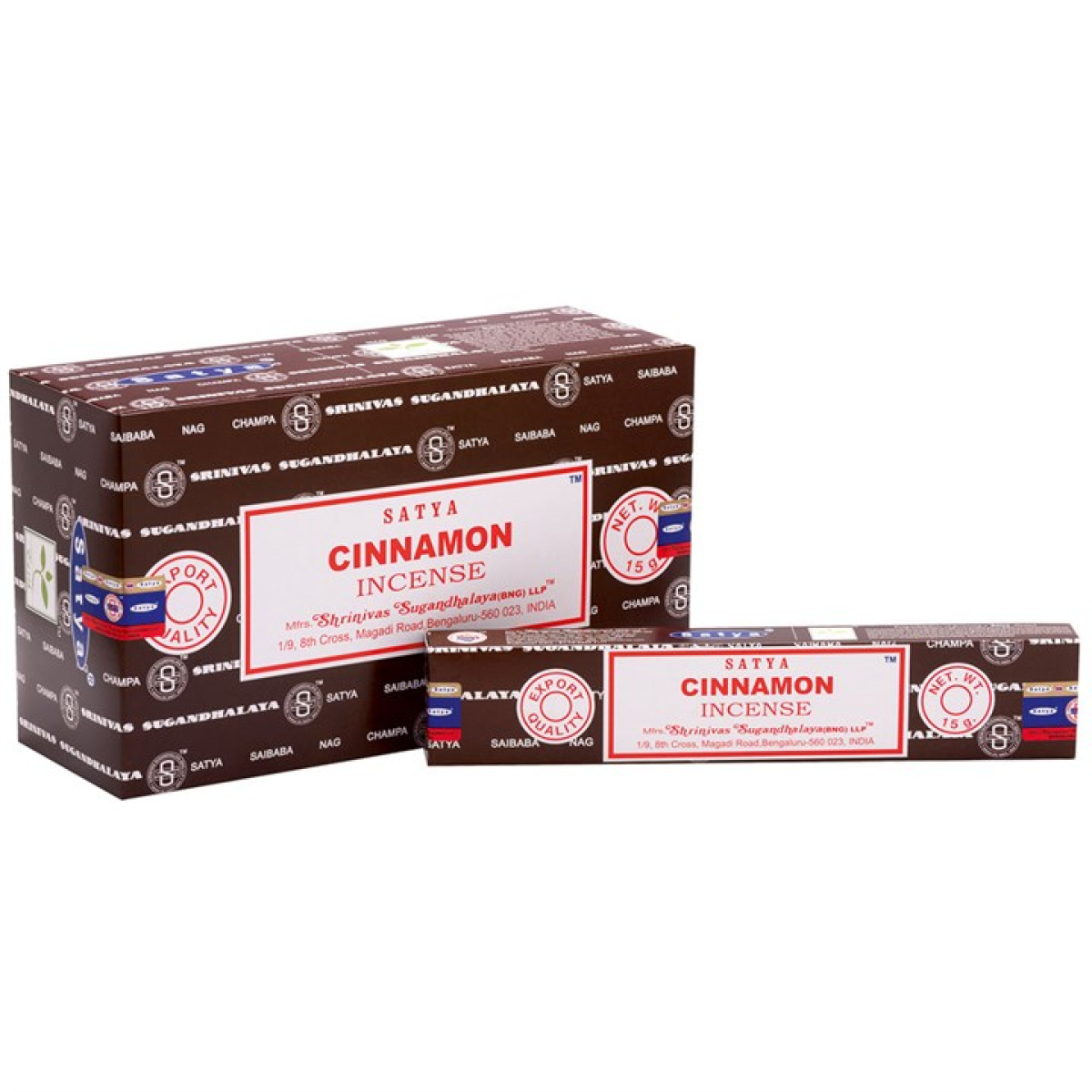 Set of 12 Cinnamon Incense Sticks by Satya (12/50)