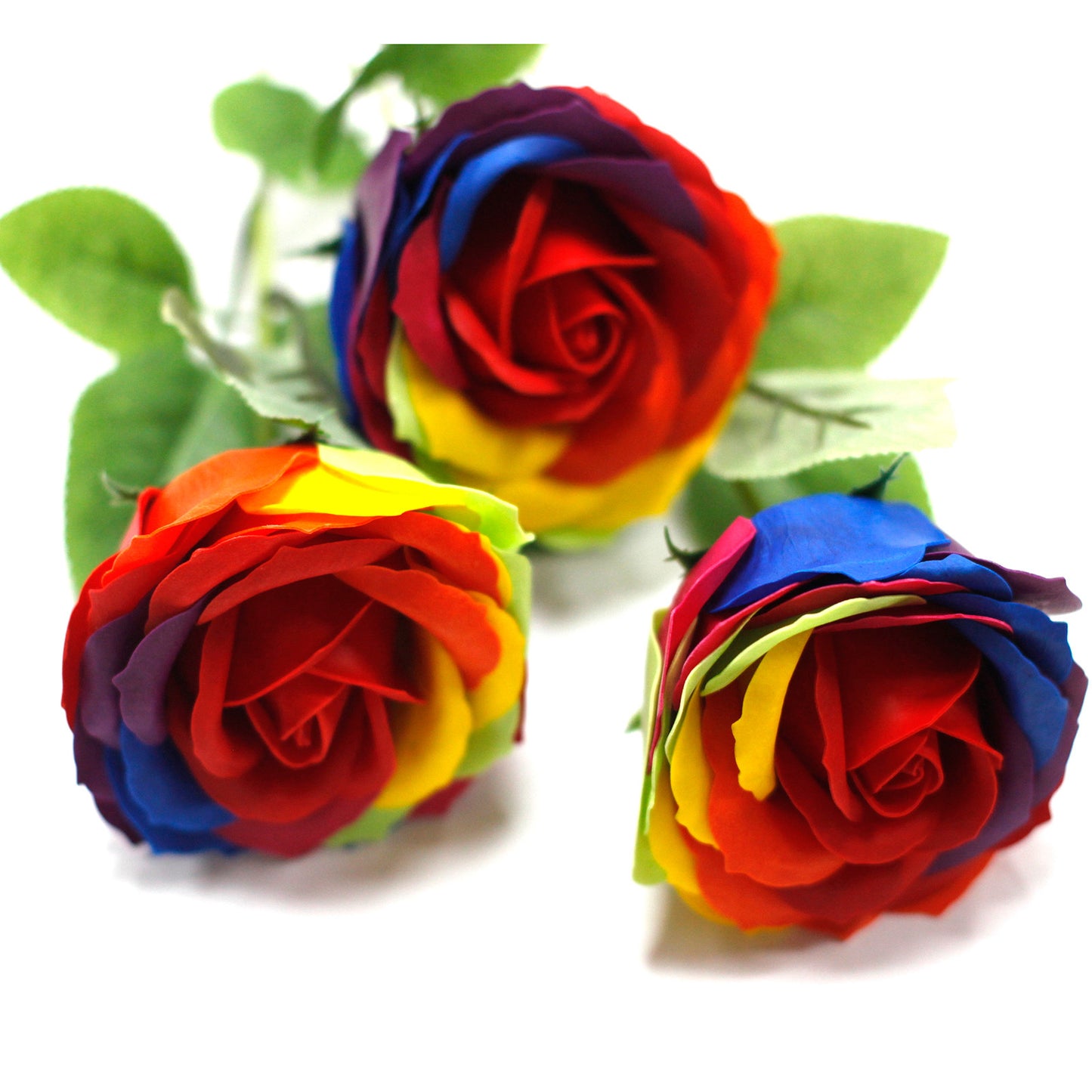 3 x Luxury Rainbow Soap Flower