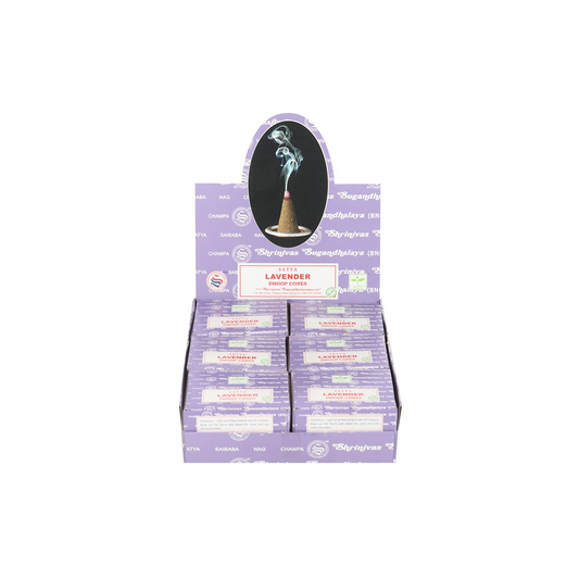 12 Packs of Lavender Dhoop Incense Cones by Satya