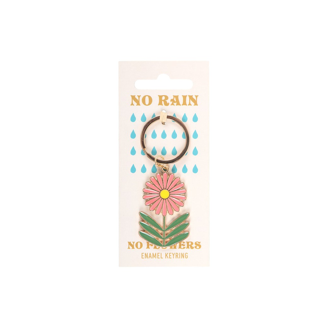 No Rain, No Flowers Keyring