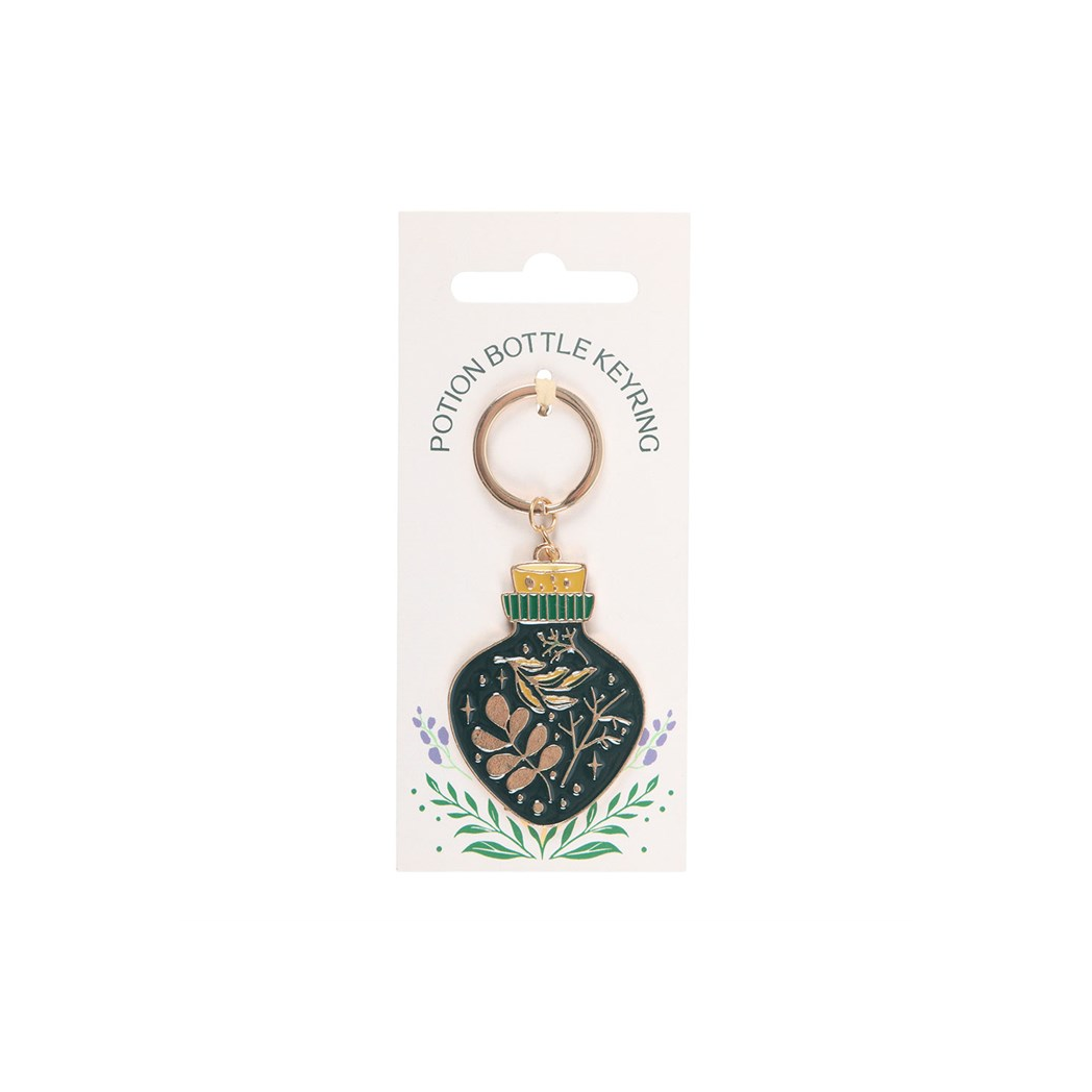 Green Witch Potion Bottle Keyring