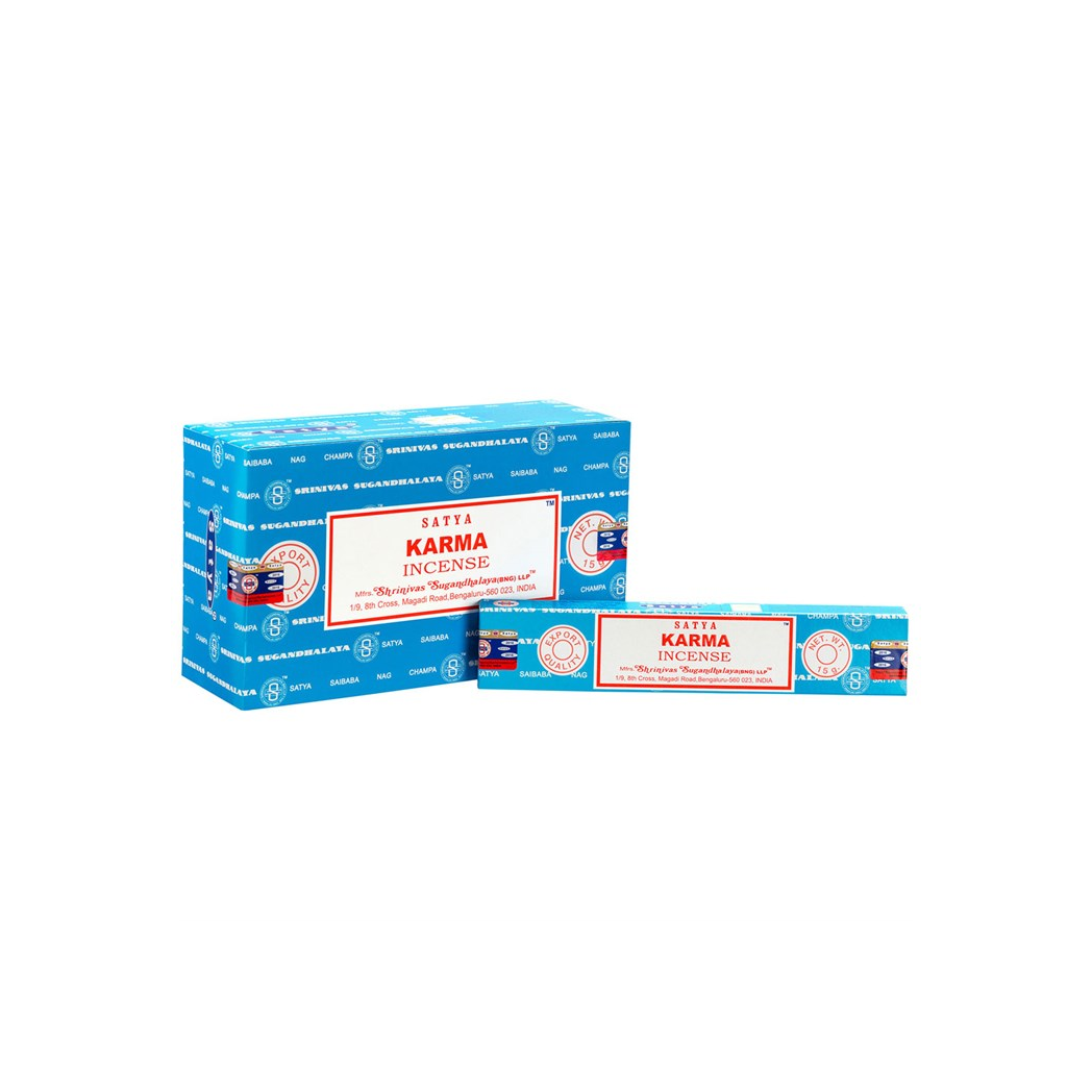 Set of 12 Packets of Karma Incense Sticks by Satya