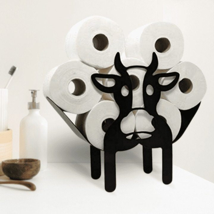 Novelty Cow Toilet Roll Holder