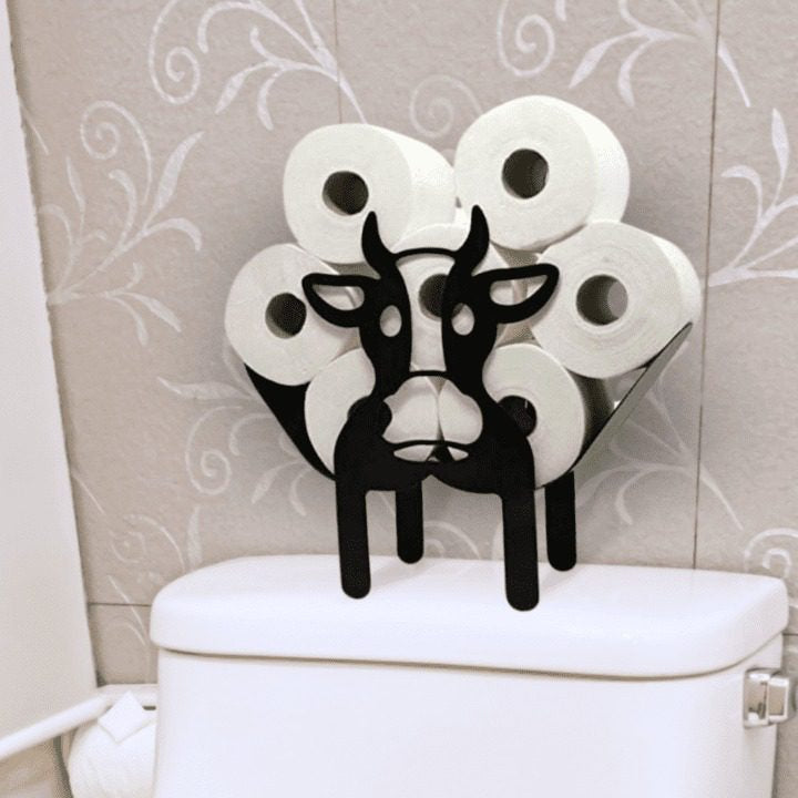 Novelty Cow Toilet Roll Holder