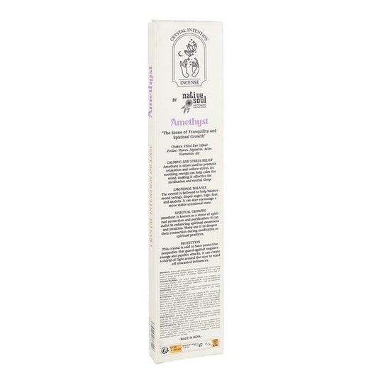 12 Packs of Native Soul Crystal Intentions Incense with Amethyst Chips