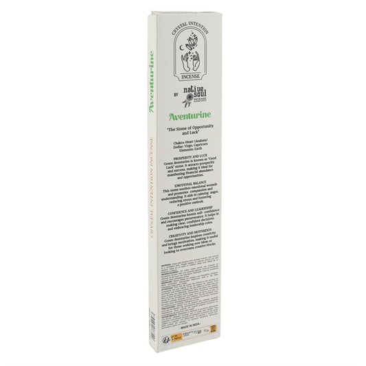 12 Packs of Native Soul Crystal Intentions Incense with Aventurine Chips