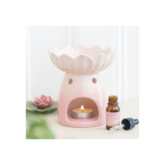 Pink Water Lily Oil Burner and Wax Warmer