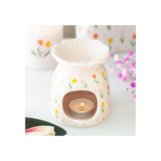 Tulip Print Oil Burner and Wax Warmer