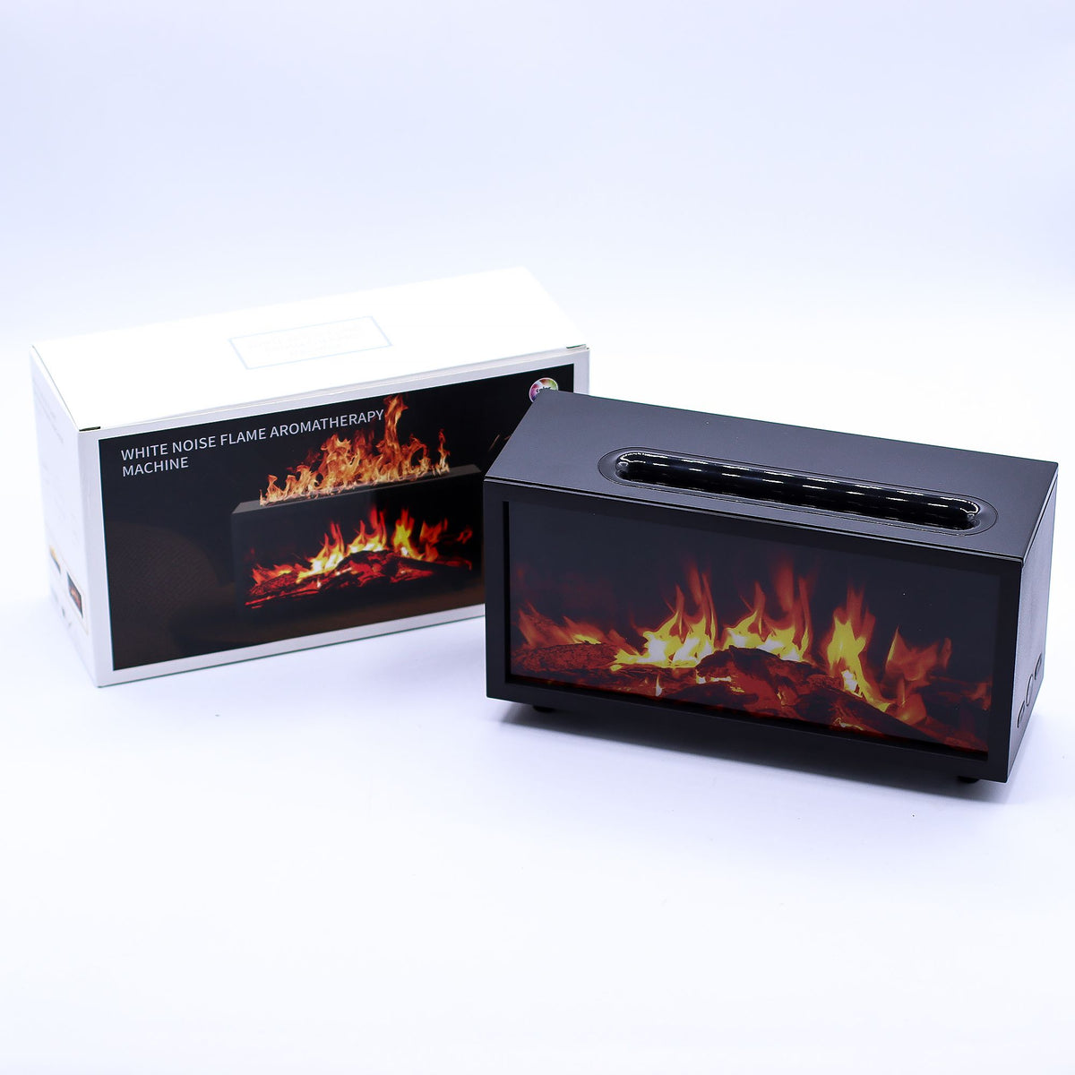 Flame Effect Aroma Diffuser with Birdsound - Black USB - Colour Change