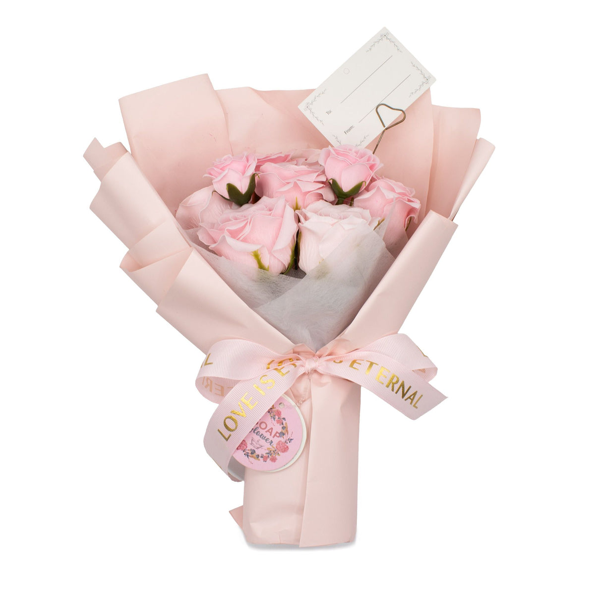 Large Pink Roses Bouquet - Love is Eternal -  Gift Card