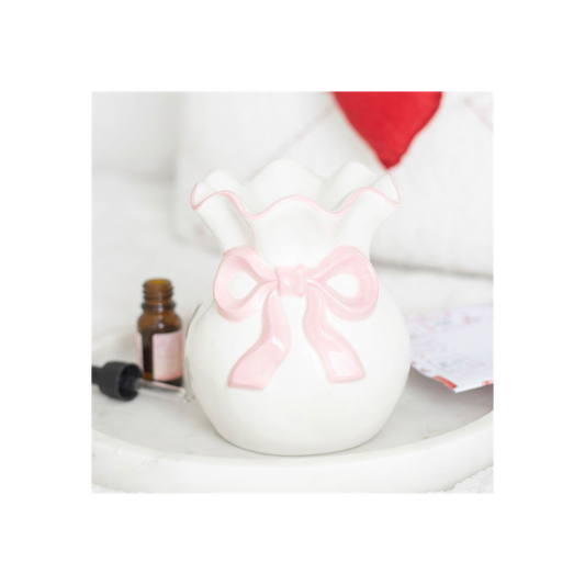 White and Pink Bow Oil Burner