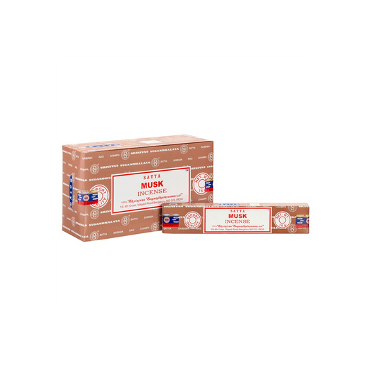Set of 12 Packets of Musk Incense Sticks by Satya