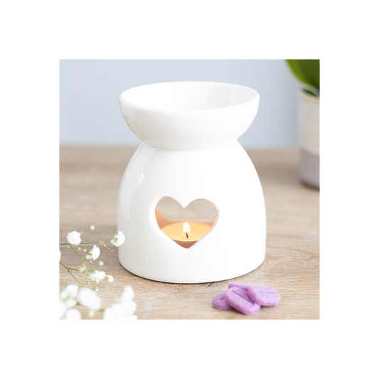 White Heart Cut Out Oil Burner